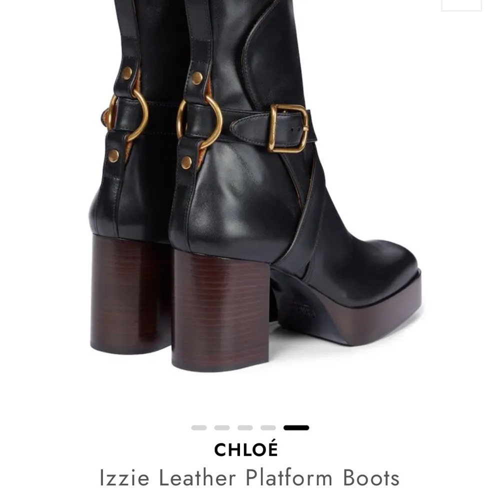 Chloe Izzie Leather Platform Boots - Picture 6 of 9